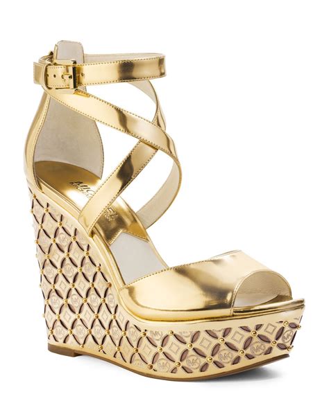 michael kors gabriella monogram wedge|MICHAEL Michael Kors Gabriella Wedge Sandals .